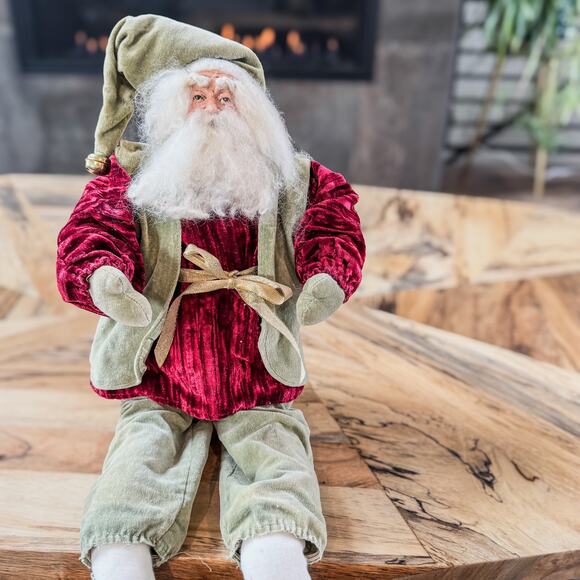 Vintage Mark Roberts-Large Christmas Elf Santa Shelf Sitter, Poseable Limbs-25”H - Picture 1 of 8